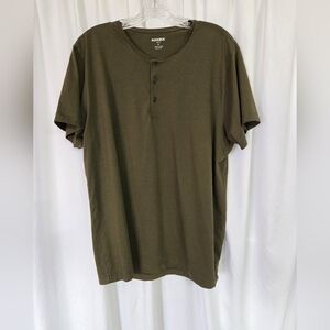 Bonobos Dark Olive Spring Short Henley Sleeve Tee Size XL